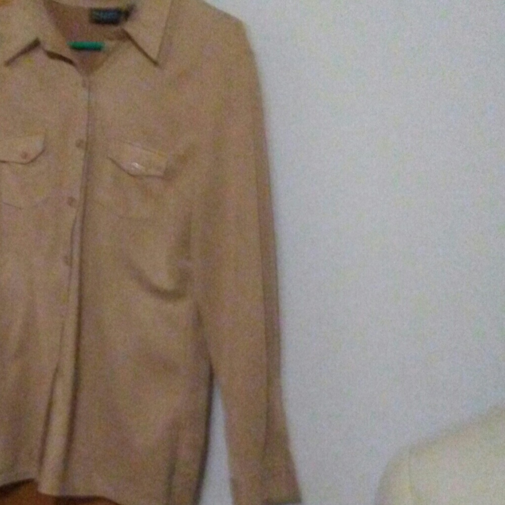 Sued. Shirt tan color